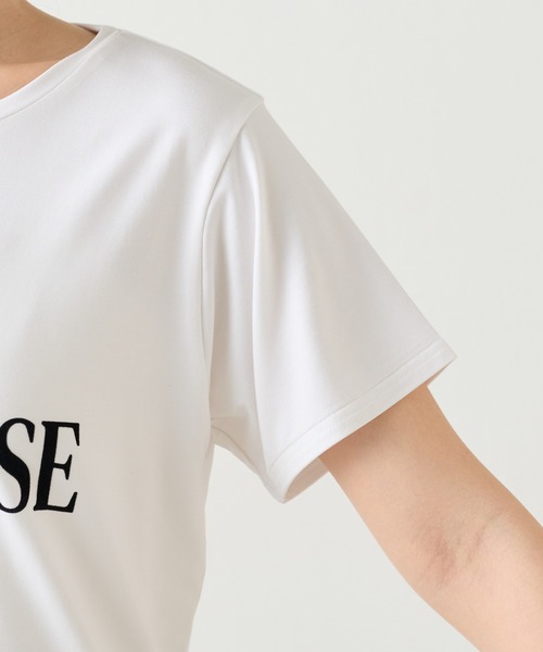 COLLAGE GALLARDAGALANTE(コラージュガリャルダガランテ)の「フロッキーコンパクトロゴTシャツ(Tシャツ/カットソー・レディース・スカイブルー/オフホワイト・FREE)」の5枚目の写真