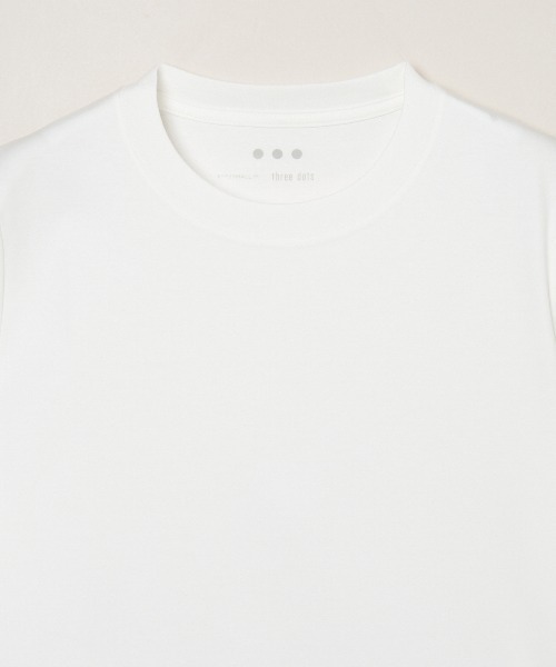 three dots（スリードッツ）の「【unisex】シルケンジャージー ショートスリーブ（Tシャツ/カットソー・レディース・ブルー系その他/ホワイト/ブラック・MEDIUM/LARGE/X-SMALL/SMALL）」の6枚目の写真