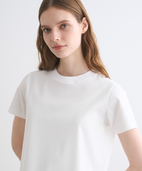 three dots（スリードッツ）の「【unisex】シルケンジャージー ショートスリーブ（Tシャツ/カットソー・レディース・ブルー系その他/ホワイト/ブラック・MEDIUM/LARGE/X-SMALL/SMALL）」の11枚目の写真