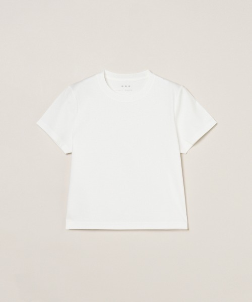 three dots（スリードッツ）の「【unisex】シルケンジャージー ショートスリーブ（Tシャツ/カットソー・レディース・ブルー系その他/ホワイト/ブラック・MEDIUM/LARGE/X-SMALL/SMALL）」の4枚目の写真
