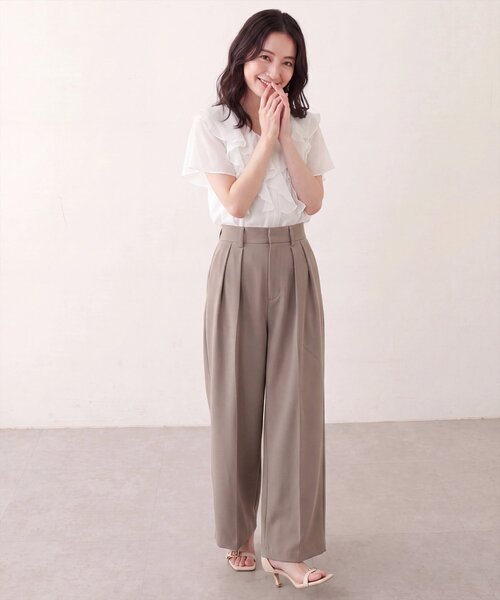 natural couture（ナチュラルクチュール）の「フロントバー付きフリルブラウス（シャツ/ブラウス・レディース・ラベンダー/オフホワイト/その他1/イエロー/ネイビー・FREE）」の19枚目の写真