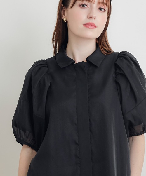 PICCIN PERLA(ピッチンペルラ)の「シフォン重ねブラウス(シャツ/ブラウス・レディース・オフホワイト/ブラック・M)」の1枚目の写真
