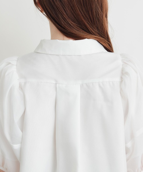 PICCIN PERLA(ピッチンペルラ)の「シフォン重ねブラウス(シャツ/ブラウス・レディース・オフホワイト/ブラック・M)」の7枚目の写真