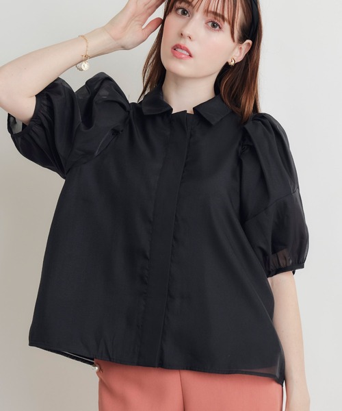 PICCIN PERLA(ピッチンペルラ)の「シフォン重ねブラウス(シャツ/ブラウス・レディース・オフホワイト/ブラック・M)」の19枚目の写真