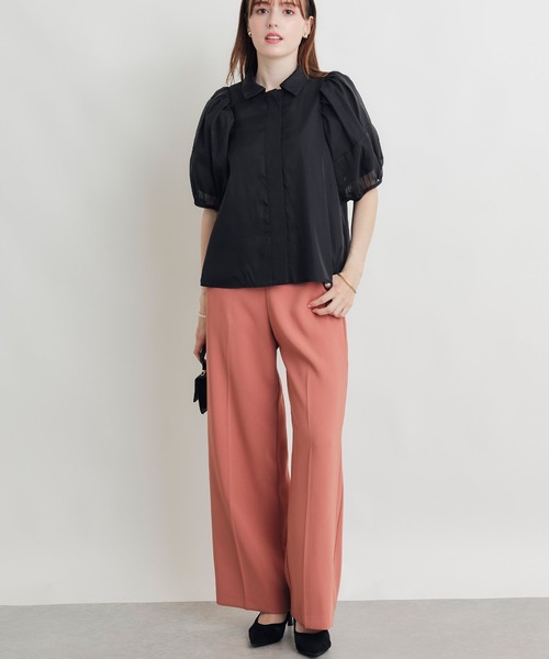 PICCIN PERLA(ピッチンペルラ)の「シフォン重ねブラウス(シャツ/ブラウス・レディース・オフホワイト/ブラック・M)」の3枚目の写真