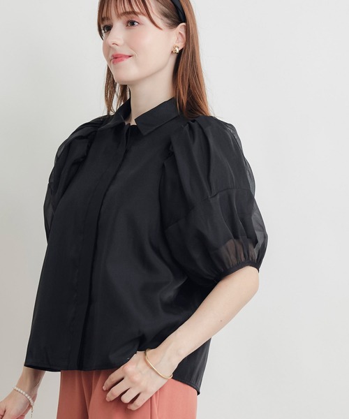 PICCIN PERLA(ピッチンペルラ)の「シフォン重ねブラウス(シャツ/ブラウス・レディース・オフホワイト/ブラック・M)」の20枚目の写真