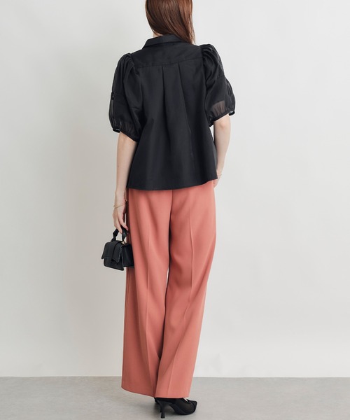 PICCIN PERLA(ピッチンペルラ)の「シフォン重ねブラウス(シャツ/ブラウス・レディース・オフホワイト/ブラック・M)」の5枚目の写真