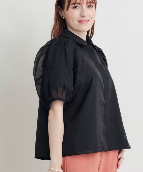 PICCIN PERLA(ピッチンペルラ)の「シフォン重ねブラウス(シャツ/ブラウス・レディース・オフホワイト/ブラック・M)」の22枚目の写真