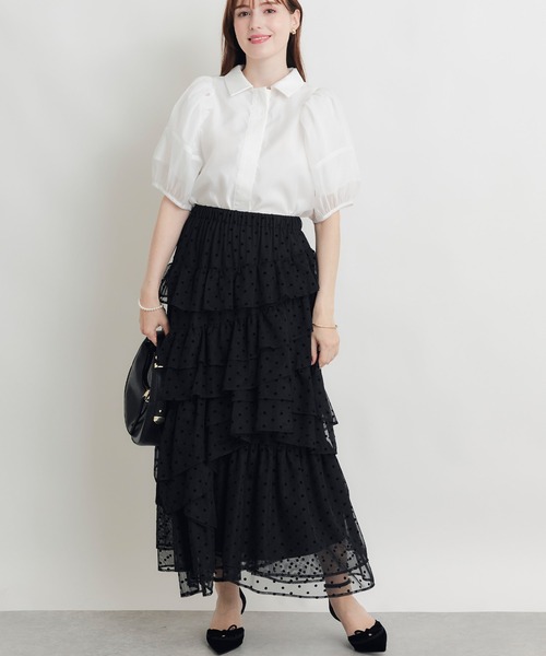 PICCIN PERLA(ピッチンペルラ)の「シフォン重ねブラウス(シャツ/ブラウス・レディース・オフホワイト/ブラック・M)」の14枚目の写真