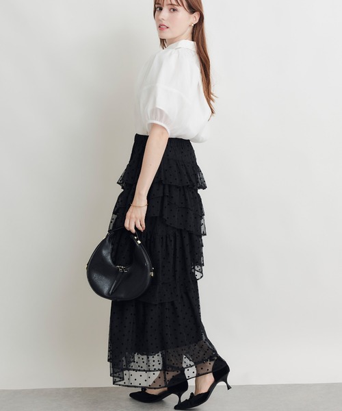 PICCIN PERLA(ピッチンペルラ)の「シフォン重ねブラウス(シャツ/ブラウス・レディース・オフホワイト/ブラック・M)」の15枚目の写真