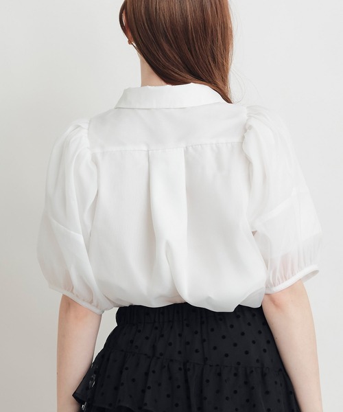 PICCIN PERLA(ピッチンペルラ)の「シフォン重ねブラウス(シャツ/ブラウス・レディース・オフホワイト/ブラック・M)」の12枚目の写真