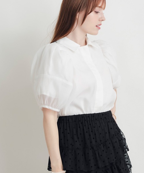 PICCIN PERLA(ピッチンペルラ)の「シフォン重ねブラウス(シャツ/ブラウス・レディース・オフホワイト/ブラック・M)」の13枚目の写真
