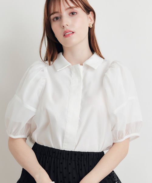 PICCIN PERLA(ピッチンペルラ)の「シフォン重ねブラウス(シャツ/ブラウス・レディース・オフホワイト/ブラック・M)」の10枚目の写真
