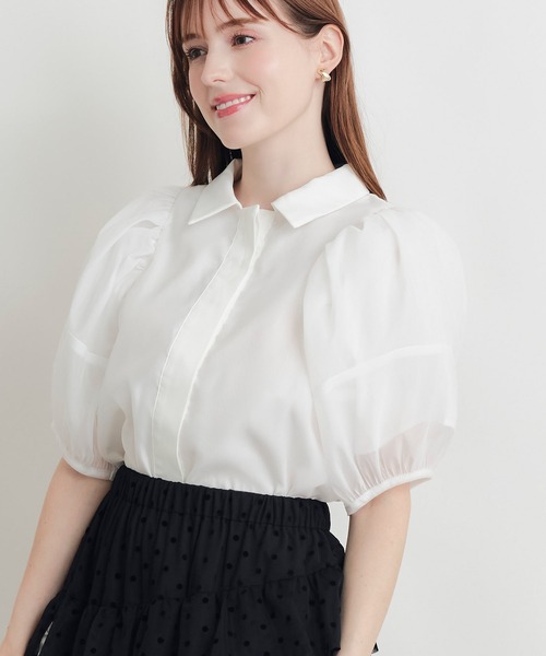 PICCIN PERLA(ピッチンペルラ)の「シフォン重ねブラウス(シャツ/ブラウス・レディース・オフホワイト/ブラック・M)」の11枚目の写真