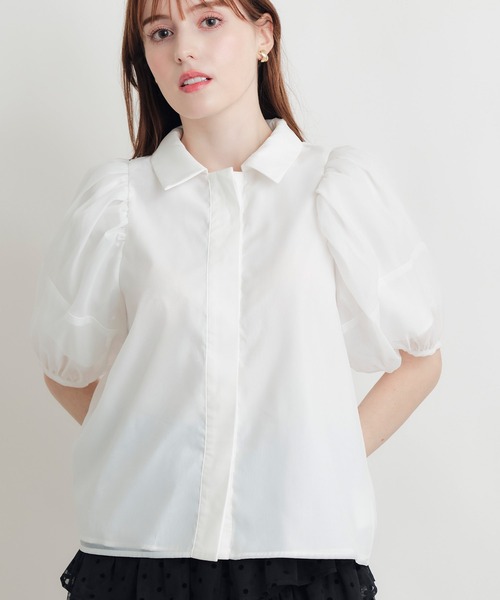 PICCIN PERLA(ピッチンペルラ)の「シフォン重ねブラウス(シャツ/ブラウス・レディース・オフホワイト/ブラック・M)」の17枚目の写真