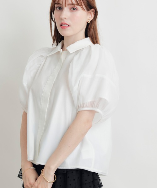 PICCIN PERLA(ピッチンペルラ)の「シフォン重ねブラウス(シャツ/ブラウス・レディース・オフホワイト/ブラック・M)」の18枚目の写真