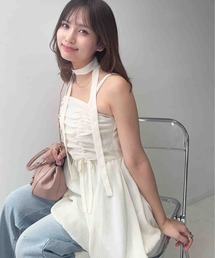 AS KNOW AS plus | 〇チョーカー付き リボンバルーンキャミチュニック(チュニック)