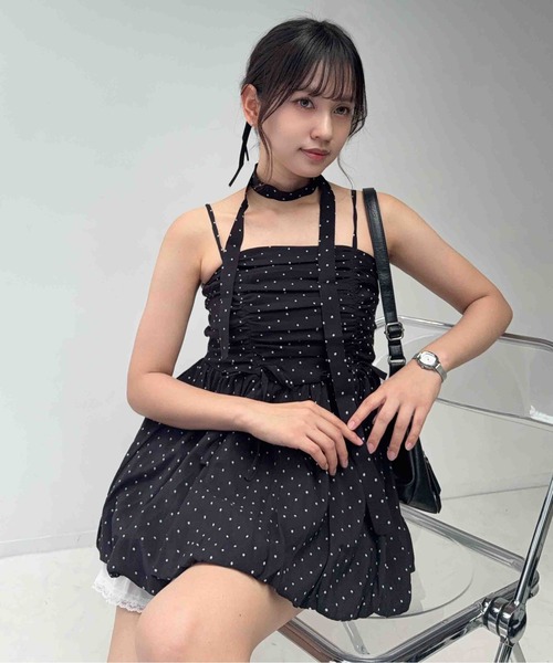 AS KNOW AS plus(アズノゥアズプラス)の「〇チョーカー付き リボンバルーンキャミチュニック(チュニック・レディース・ブラック系/アイボリー系/ホワイト系・FREE)」の15枚目の写真