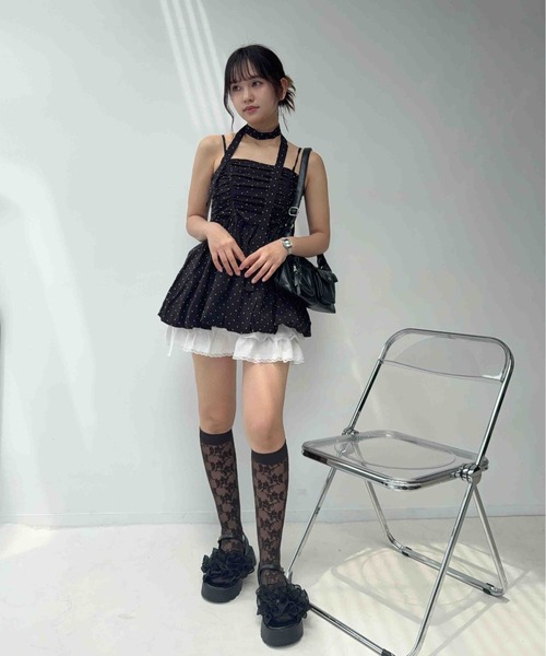 AS KNOW AS plus(アズノゥアズプラス)の「〇チョーカー付き リボンバルーンキャミチュニック(チュニック・レディース・ブラック系/アイボリー系/ホワイト系・FREE)」の18枚目の写真