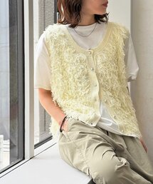 シルバーボタンループニットベスト