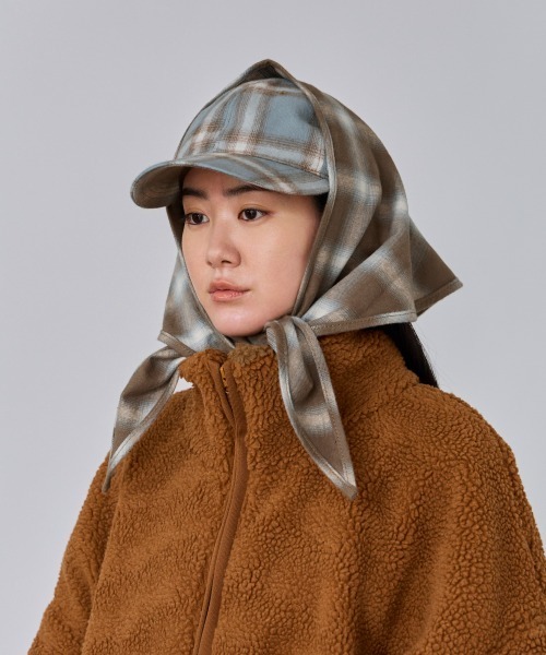 OVERRIDE(オーバーライド)の「OVERRIDE CHECK PATTERN SCARF&CAP / オーバーライド(キャップ・レディース・ブラック/ライトブルー/ブラウン・57~59cm)」の3枚目の写真