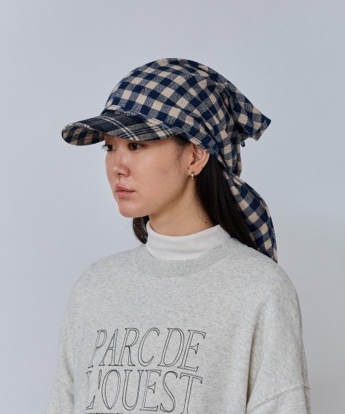 OVERRIDE(オーバーライド)の「OVERRIDE CHECK PATTERN SCARF&CAP / オーバーライド(キャップ・レディース・ブラック/ライトブルー/ブラウン・57~59cm)」の11枚目の写真