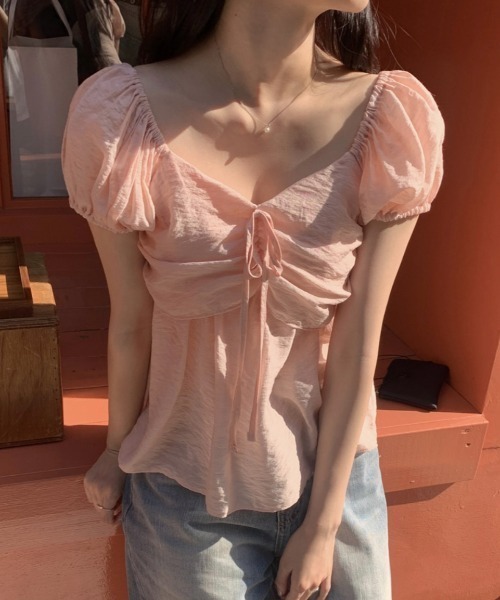 AMAJI(アマジ)の「2WAY オフショルダー 半袖トップス(Tシャツ/カットソー・レディース・ベージュ/ライトピンク/ブラック・FREE)」の5枚目の写真