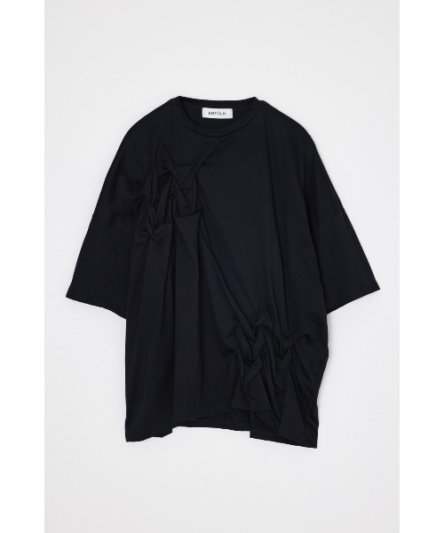ENFOLD(エンフォルド)の「SMOCKING T-SHIRT(Tシャツ/カットソー・レディース・ブラック/ホワイト・38)」の2枚目の写真