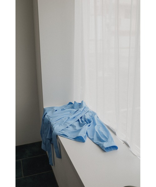 tento（テント）の「Blouse with a ribbon tie（シャツ/ブラウス・レディース・ブルー/ホワイト/イエロー・FREE）」の3枚目の写真