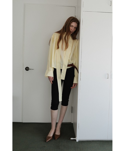 tento（テント）の「Blouse with a ribbon tie（シャツ/ブラウス・レディース・ブルー/ホワイト/イエロー・FREE）」の13枚目の写真