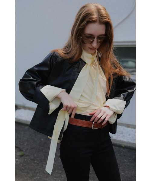 tento（テント）の「Blouse with a ribbon tie（シャツ/ブラウス・レディース・ブルー/ホワイト/イエロー・FREE）」の9枚目の写真
