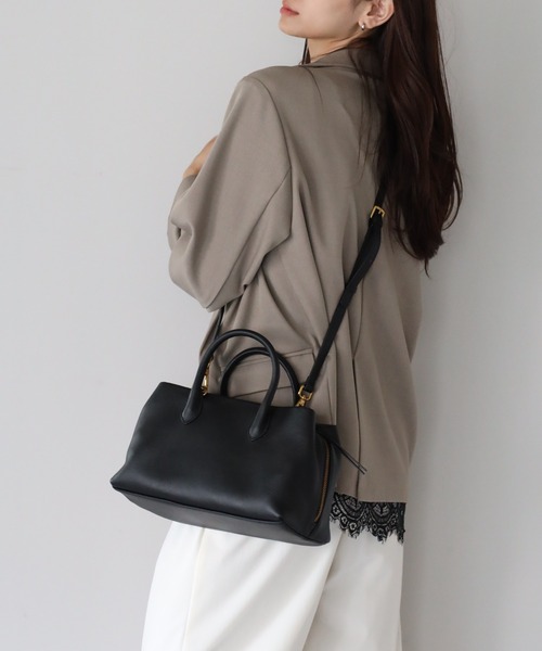 &MARKS(アンドマークス)の「C31【本革・3層収納】2WAYバッグ ショルダーバッグ ハンドバッグ シボレザー(ハンドバッグ・レディース・ブラック/ダークブラウン/グレイッシュベージュ/ブラウン・FREE)」の10枚目の写真