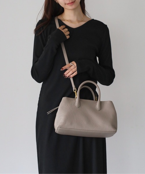 &MARKS(アンドマークス)の「C31【本革・3層収納】2WAYバッグ ショルダーバッグ ハンドバッグ シボレザー(ハンドバッグ・レディース・ブラック/ダークブラウン/グレイッシュベージュ/ブラウン・FREE)」の18枚目の写真