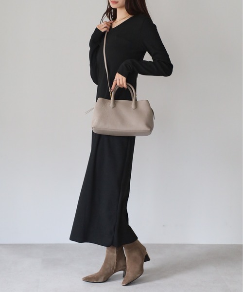 &MARKS(アンドマークス)の「C31【本革・3層収納】2WAYバッグ ショルダーバッグ ハンドバッグ シボレザー(ハンドバッグ・レディース・ブラック/ダークブラウン/グレイッシュベージュ/ブラウン・FREE)」の20枚目の写真