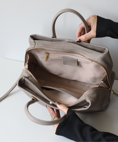 &MARKS(アンドマークス)の「C31【本革・3層収納】2WAYバッグ ショルダーバッグ ハンドバッグ シボレザー(ハンドバッグ・レディース・ブラック/ダークブラウン/グレイッシュベージュ/ブラウン・FREE)」の21枚目の写真