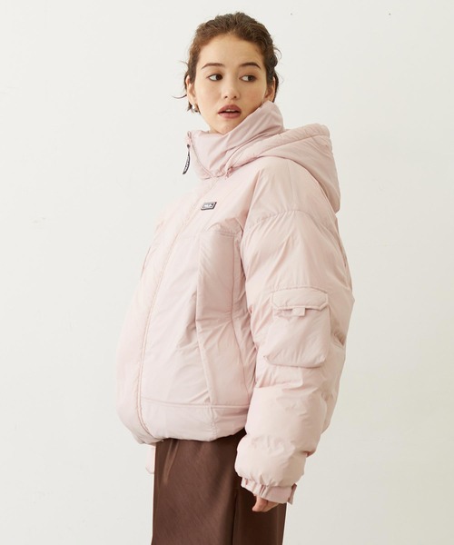 MILKFED.(ミルクフェド)の「OVERSIZED PUFFER JACKET(ダウンジャケット/コート・レディース・ブラック/オフホワイト/ライトピンク・S/M)」の18枚目の写真