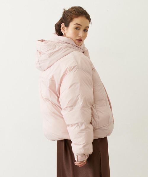 MILKFED.(ミルクフェド)の「OVERSIZED PUFFER JACKET(ダウンジャケット/コート・レディース・ブラック/オフホワイト/ライトピンク・S/M)」の19枚目の写真