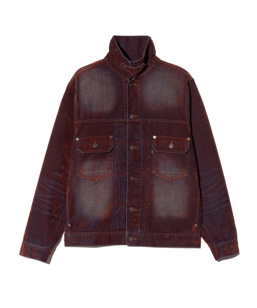 glamb(グラム)の「Gloss Flockey Denim Jacket / グロスフロッキーデニムジャケット(デニムジャケット・メンズ・ブラック/ワイン・M/S/L)」の5枚目の写真