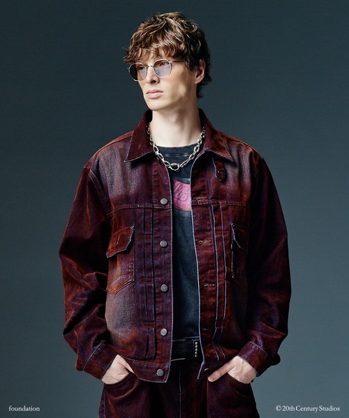 glamb(グラム)の「Gloss Flockey Denim Jacket / グロスフロッキーデニムジャケット(デニムジャケット・メンズ・ブラック/ワイン・M/S/L)」の9枚目の写真
