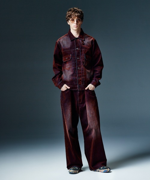 glamb(グラム)の「Gloss Flockey Denim Jacket / グロスフロッキーデニムジャケット(デニムジャケット・メンズ・ブラック/ワイン・M/S/L)」の14枚目の写真