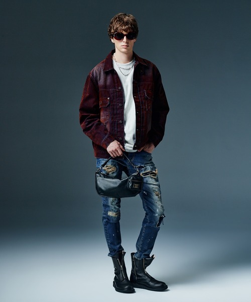 glamb(グラム)の「Gloss Flockey Denim Jacket / グロスフロッキーデニムジャケット(デニムジャケット・メンズ・ブラック/ワイン・M/S/L)」の15枚目の写真