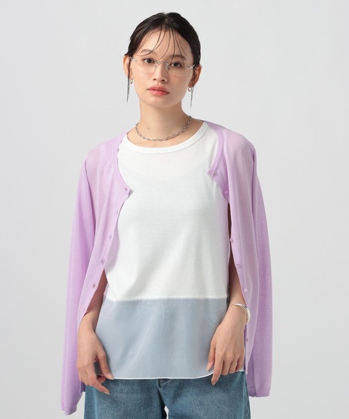 BAYFLOW(ベイフロー)の「シアーヘムノースリーブプルオーバー(Tシャツ/カットソー・レディース・ホワイト/オフホワイト/ブラック・FREE)」の2枚目の写真