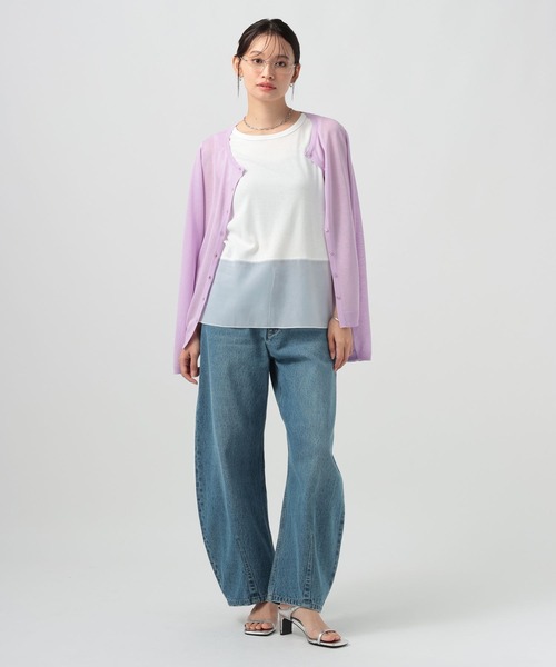 BAYFLOW(ベイフロー)の「シアーヘムノースリーブプルオーバー(Tシャツ/カットソー・レディース・ホワイト/オフホワイト/ブラック・FREE)」の5枚目の写真