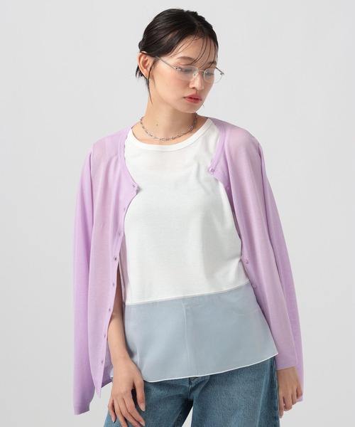 BAYFLOW(ベイフロー)の「シアーヘムノースリーブプルオーバー(Tシャツ/カットソー・レディース・ホワイト/オフホワイト/ブラック・FREE)」の7枚目の写真