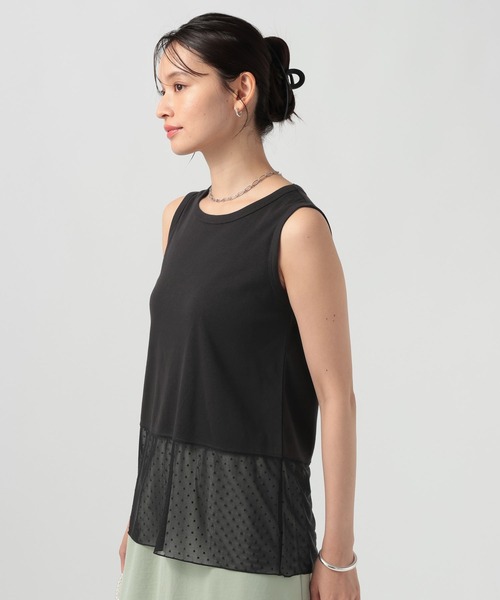 BAYFLOW(ベイフロー)の「シアーヘムノースリーブプルオーバー(Tシャツ/カットソー・レディース・ホワイト/オフホワイト/ブラック・FREE)」の19枚目の写真