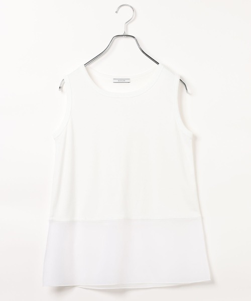 BAYFLOW(ベイフロー)の「シアーヘムノースリーブプルオーバー(Tシャツ/カットソー・レディース・ホワイト/オフホワイト/ブラック・FREE)」の22枚目の写真