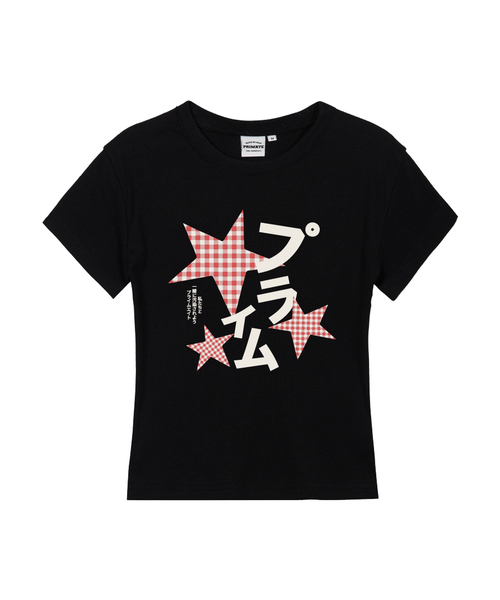 PRIMATE（プライメイト）の「CHECK MILKY レディース スリムフィット 半袖Tシャツ 6 COLORS（Tシャツ/カットソー・レディース・ブラック×レッド/ブラック/クリーム/ホワイト/チャコール/カーキ・MEDIUM/SMALL/LARGE）」の3枚目の写真