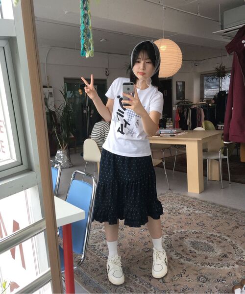 PRIMATE（プライメイト）の「CHECK MILKY レディース スリムフィット 半袖Tシャツ 6 COLORS（Tシャツ/カットソー・レディース・ブラック×レッド/ブラック/クリーム/ホワイト/チャコール/カーキ・MEDIUM/SMALL/LARGE）」の10枚目の写真