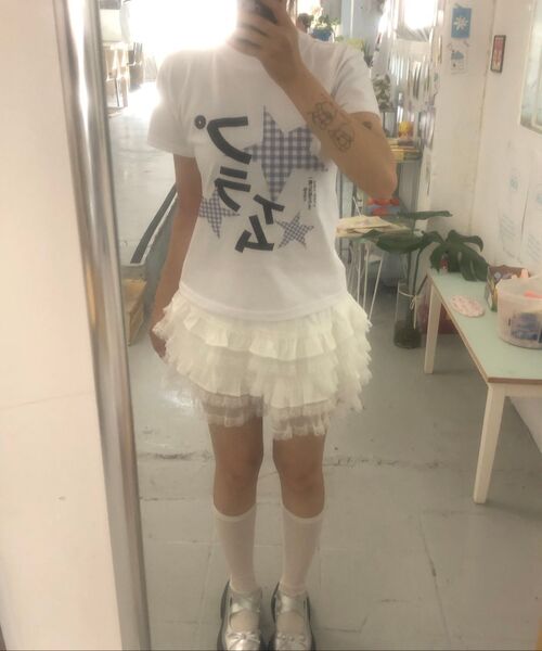 PRIMATE（プライメイト）の「CHECK MILKY レディース スリムフィット 半袖Tシャツ 6 COLORS（Tシャツ/カットソー・レディース・ブラック×レッド/ブラック/クリーム/ホワイト/チャコール/カーキ・MEDIUM/SMALL/LARGE）」の11枚目の写真