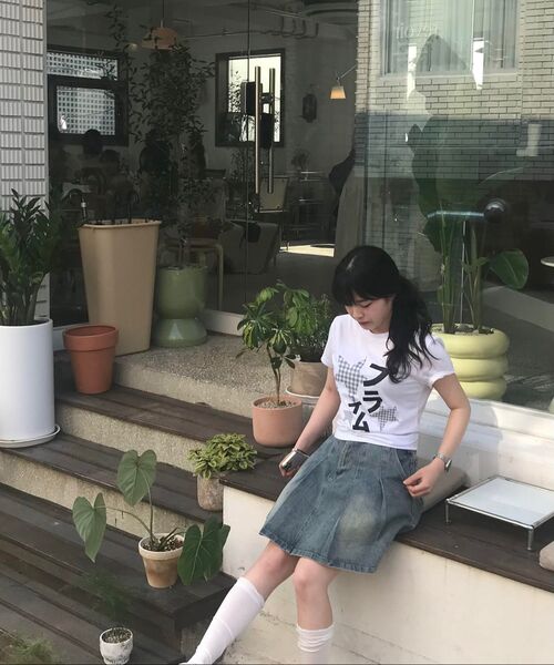 PRIMATE（プライメイト）の「CHECK MILKY レディース スリムフィット 半袖Tシャツ 6 COLORS（Tシャツ/カットソー・レディース・ブラック×レッド/ブラック/クリーム/ホワイト/チャコール/カーキ・MEDIUM/SMALL/LARGE）」の12枚目の写真